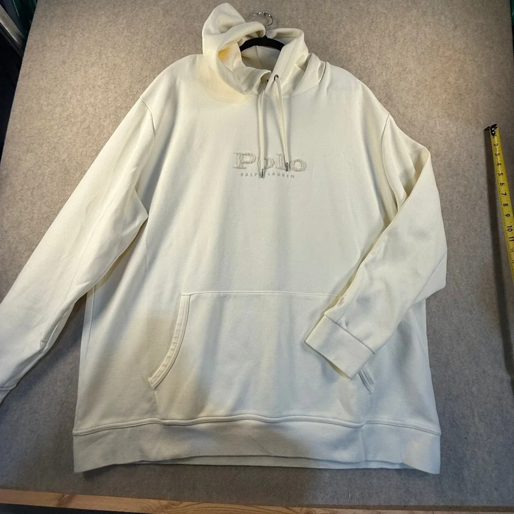Polo Ralph Lauren Mens 3XLT Cream Boucle Logo Hoodie Sweatshirt Big & Tall